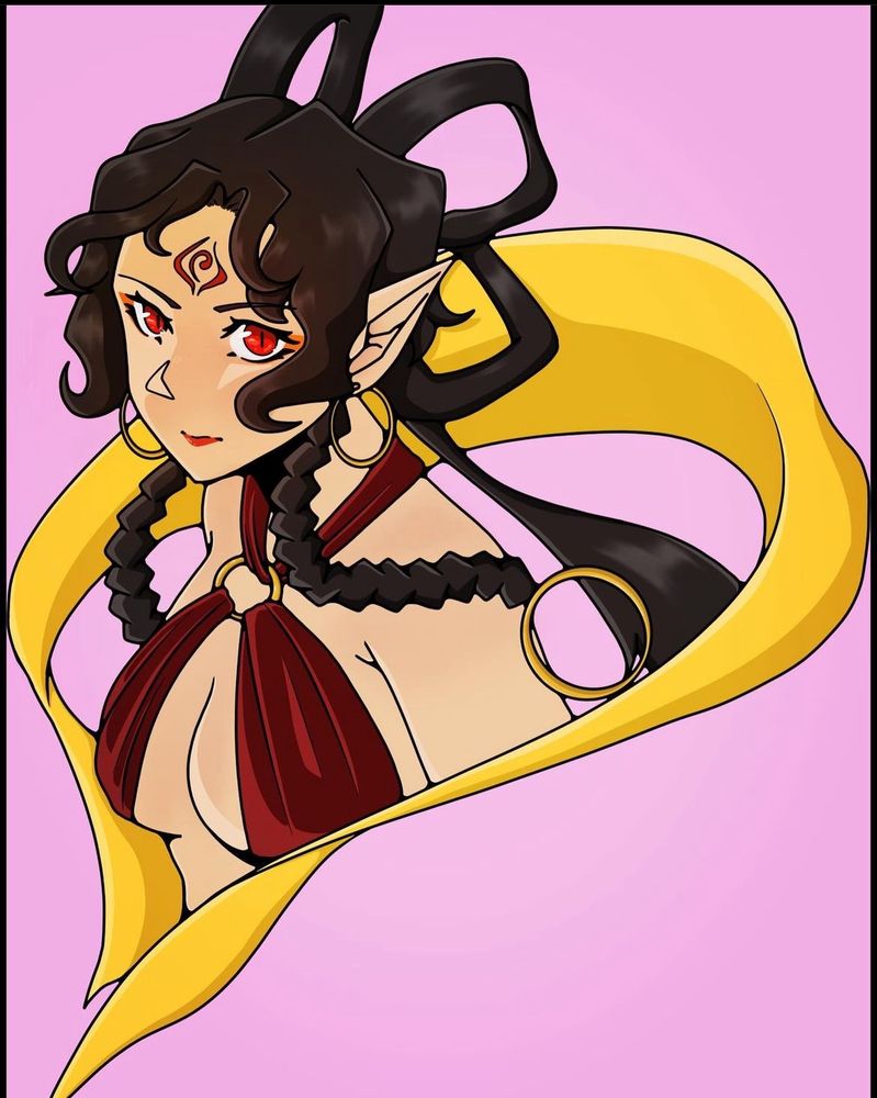Digital art of Sha Hualing from the Danmei novel Scum Villain Self Saving System, full color