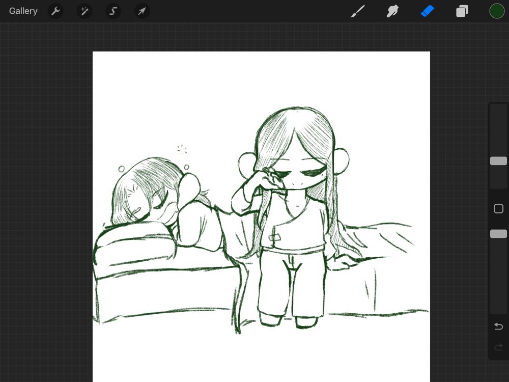 Sketch of Shang Qinghua and Shen Qingqiu from the scum villains self saving system waking up.