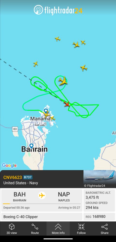 Things are a mess in Bahrain. Aircraft trying to leave, some just landed and others trying to decide where to divert to. 