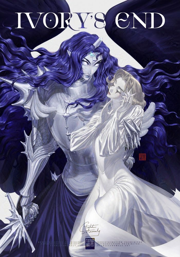 Art: Cover saying "Ivory's End" depicting a winged knight holding a pale person listening to a conch shell
Glazed and Nightshaded