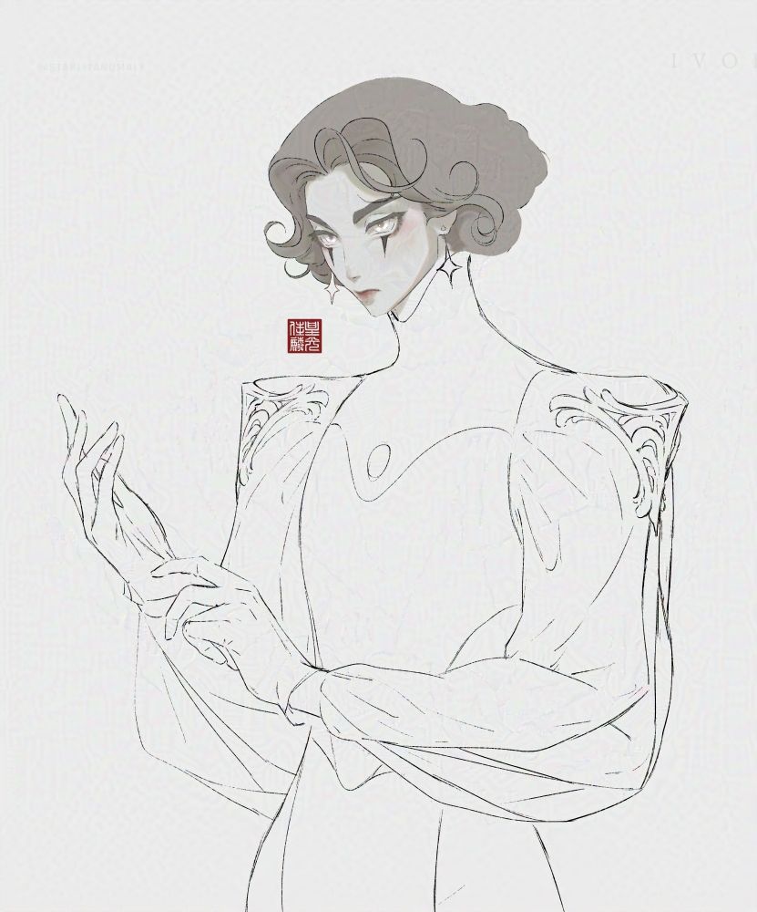 Art: A partially coloured sketch of a pale-white character with markings streaking down from their eyes
Glazed and Nightshaded