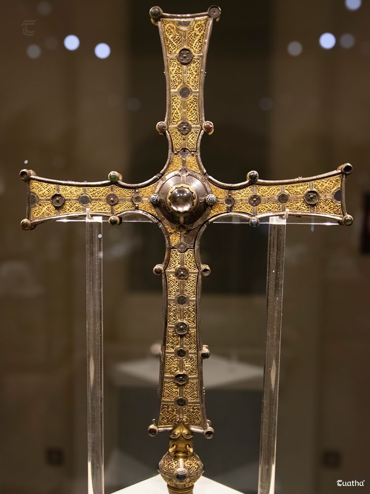 The intricate Cross of Cong on display in the National Museum of Ireland
