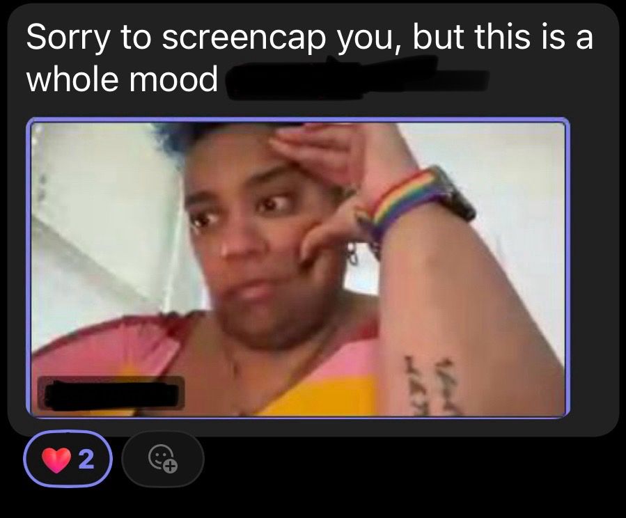 Jessiye with hand to face is annoyance, frustration, disappointment, and ready to fucking go!