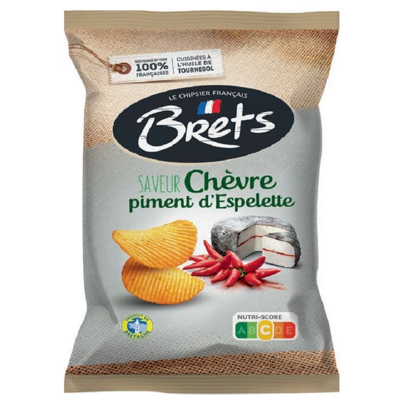 Paquet de chips saveur chèvre piment d'Espelette