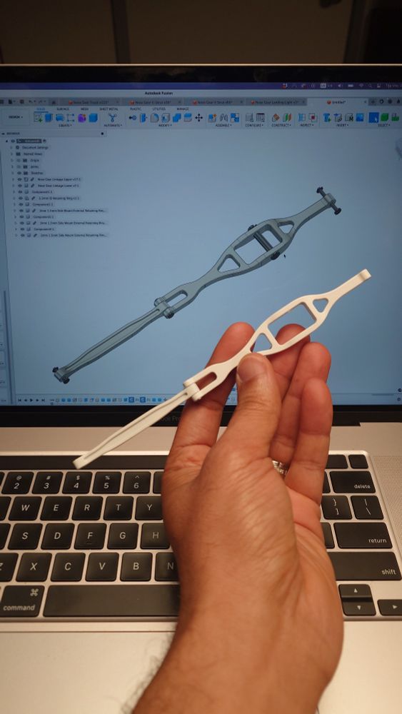 3D printed prototype of Drag Brace for RC landing gear. 