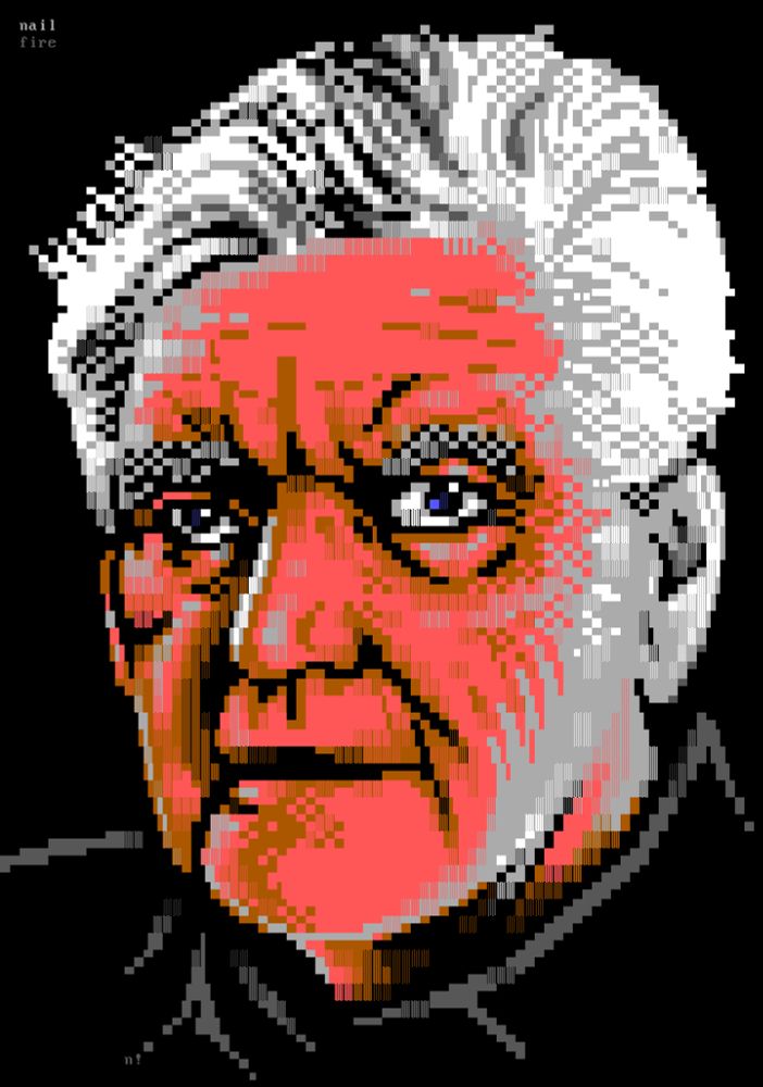 ANSI textmode portrait of David Prowse