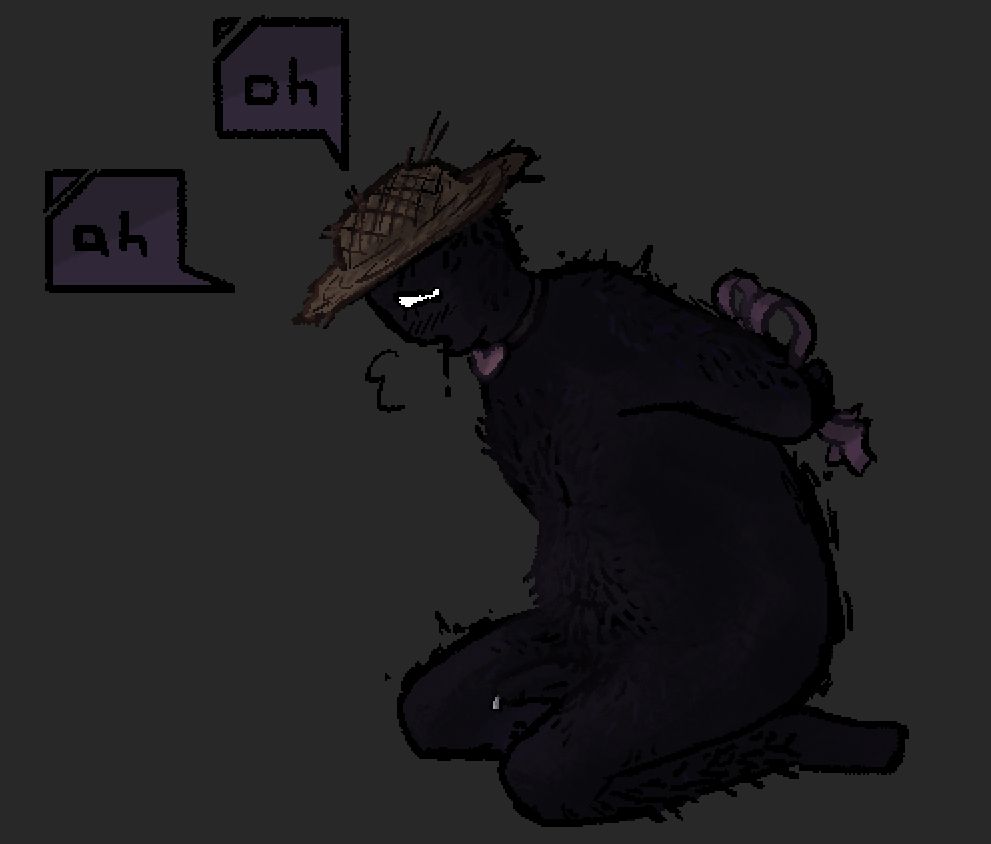 the traveler, kneeling with his arms bound loosely behind his back, breathless.
