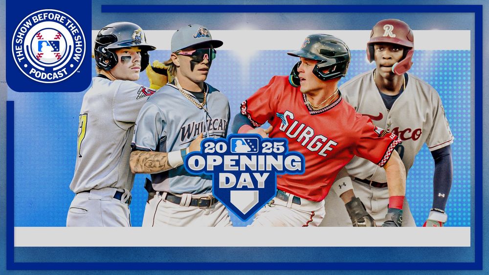 THE SHOW BEFORE THE SHOW PODCAST logo
Travis Bazzana, Max Clark, Walker Jenkins, Sebastian Walcott
2025 MiLB Logo
OPENING DAY 