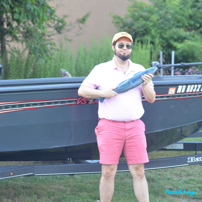 Now he's holding it like it's a rifle or something and smirking. I looked at some fish pics online for research before taking these, queer dudes don't really do fish pics so I've never encountered one in situ.