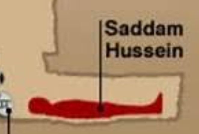 silhueta do saddam hussein em seu esconderijo
