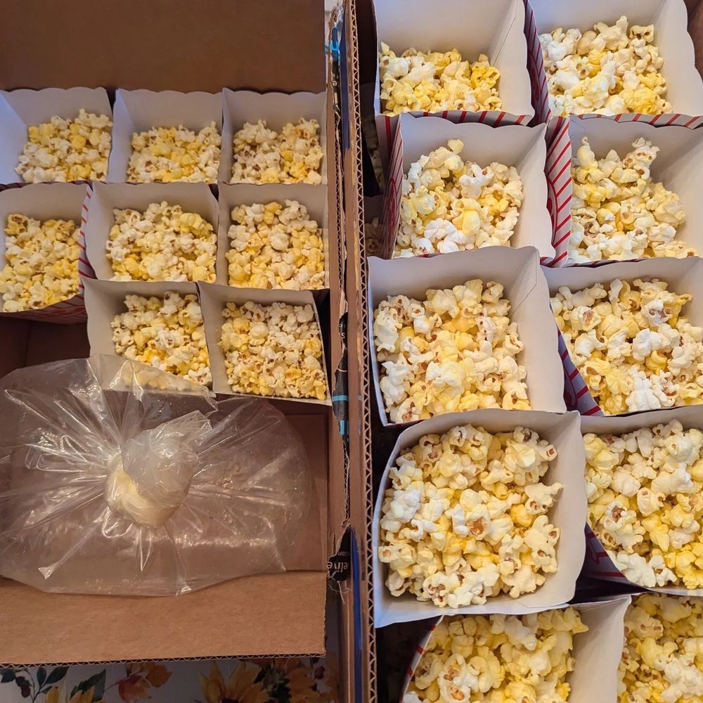 Boxes of popcorn. 