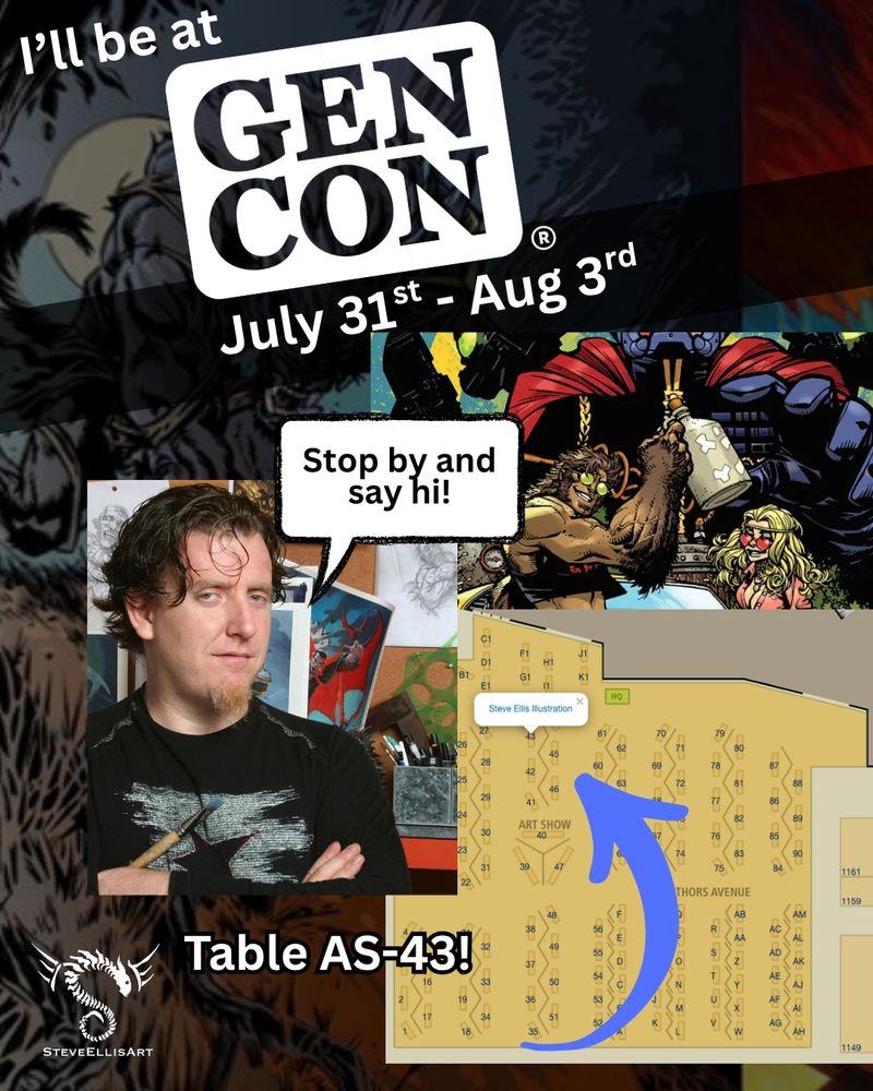 I'll be at GenCon July 31st - Aug 3rd. Stop by and say hi! Table AS-43.