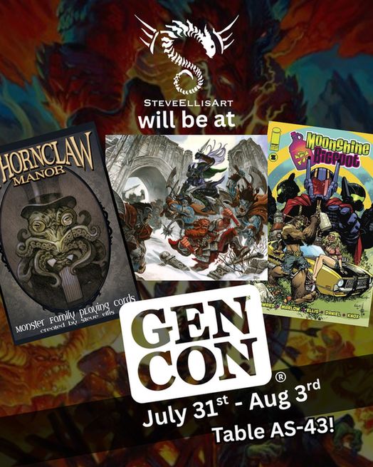 Steve Ellis Art will be at Gen Con July 31st - Aug 3rd, Table AS-43