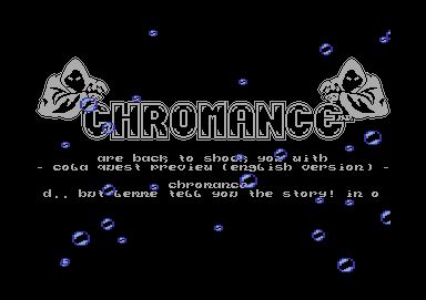 Screenshot of "Cola Quest" - Crack: Chromance (CHR) - Published by Paralyze on Commodore 64 (19xx)