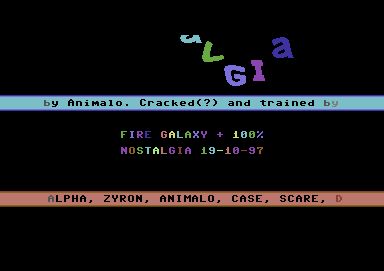 Screenshot of "Fire-Galaxy" - Crack: Nostalgia - Trainer: +1 - Published by Kingsoft on Commodore 64 (1987)