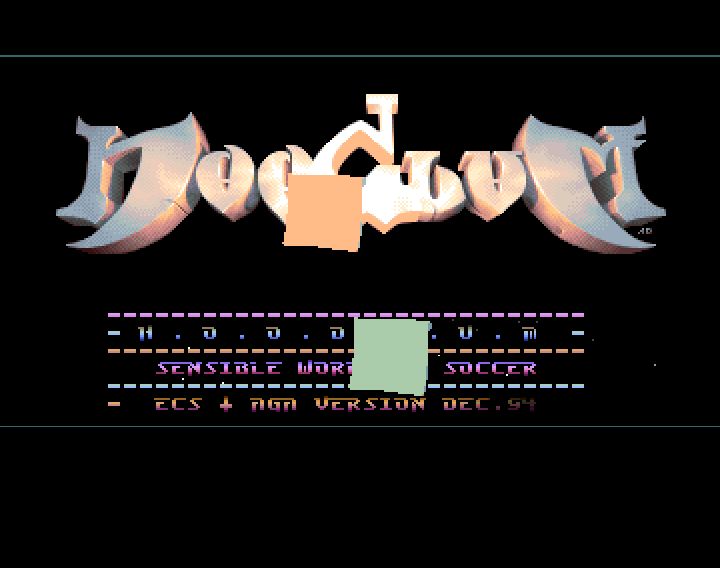 Screenshot of "Sensible World of Soccer" - Crack: Hoodlum (HLM) - Published by Renegade on Commodore Amiga (1994)