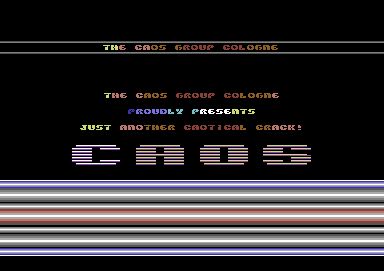 Screenshot of "Invasion II" - Crack: Chaos - Published by Mastertronic-Bulldog Software on Commodore 64 (1987)