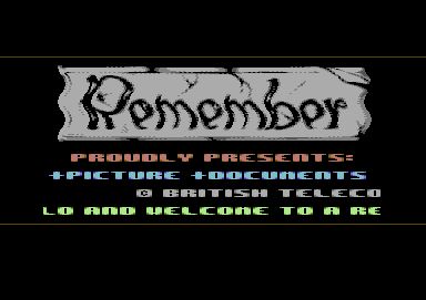 Screenshot of "The Sentinel" - Crack: Remember - Published by Firebird on Commodore 64 (1986)