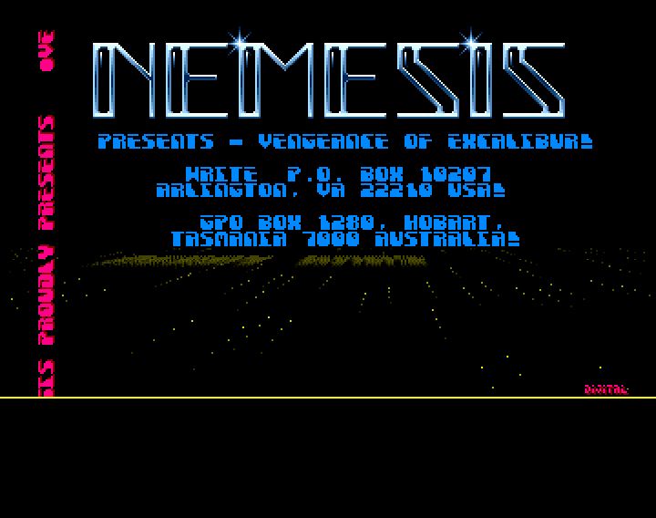 Screenshot of "Vengeance of Excalibur" - Crack: Nemesis - Published by Virgin on Commodore Amiga (1992)