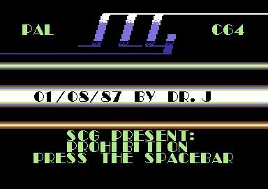 Screenshot of "Prohibition" - Crack: Scouse Cracking Group - Published by Infogrames on Commodore 64 (1987)