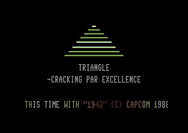 Screenshot of "1943 - The Battle of Midway" - Crack: Triangle - Trainer: +2 - Published by Capcom on Commodore 64 (1988)