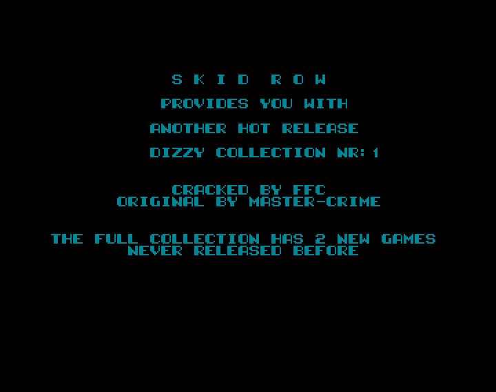 Screenshot of "Dizzy Collection" - Crack: Skid Row (SKR) - Published by Codemasters on Commodore Amiga (1991)