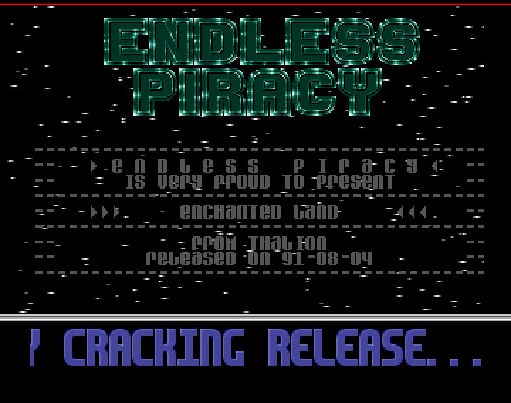 Screenshot of "Enchanted Land" - Crack: Endless Piracy (EP) - Published by Thalion on Commodore Amiga (1990)
