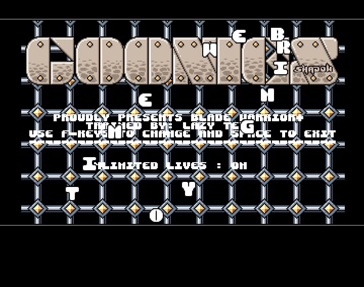 Screenshot of "Blade Warrior" - Crack: Fairlight (FLT) - Trainer: Goonies - Published by Image Works on Commodore Amiga (1991)