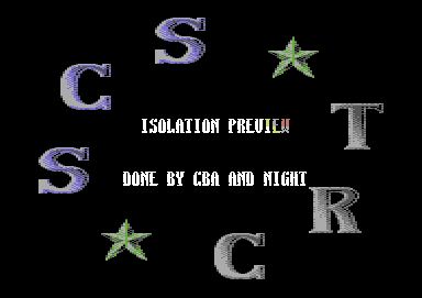 Screenshot of "Isolation" - Crack: Success + The Ruling Company - Published by - on Commodore 64 (19xx)