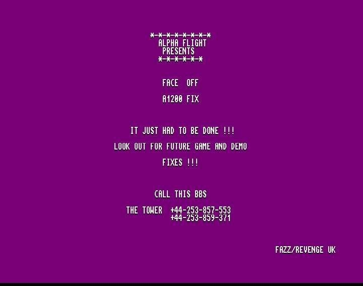 Screenshot of "Face-Off - Ice Hockey" - Crack: Skid Row (SKR) - Published by Krisalis on Commodore Amiga (1991)