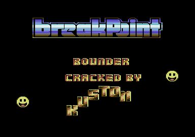 Screenshot of "Bounder" - Crack: Breakpoint - Published by Gremlin Graphics Software Ltd. on Commodore 64 (1986)