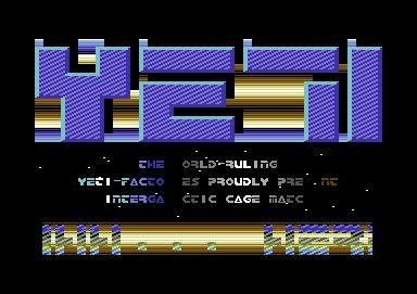 Screenshot of "Intergalactic Cage Match" - Crack: Yeti - Published by Mastertronic on Commodore 64 (1987)