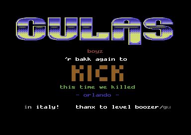 Screenshot of "Orlando" - Crack: Gulas - Published by Distanza Software on Commodore 64 (19xx)