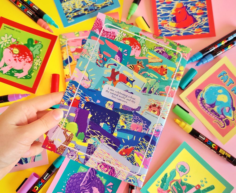 Photo of my "Get Swatching" art zine.