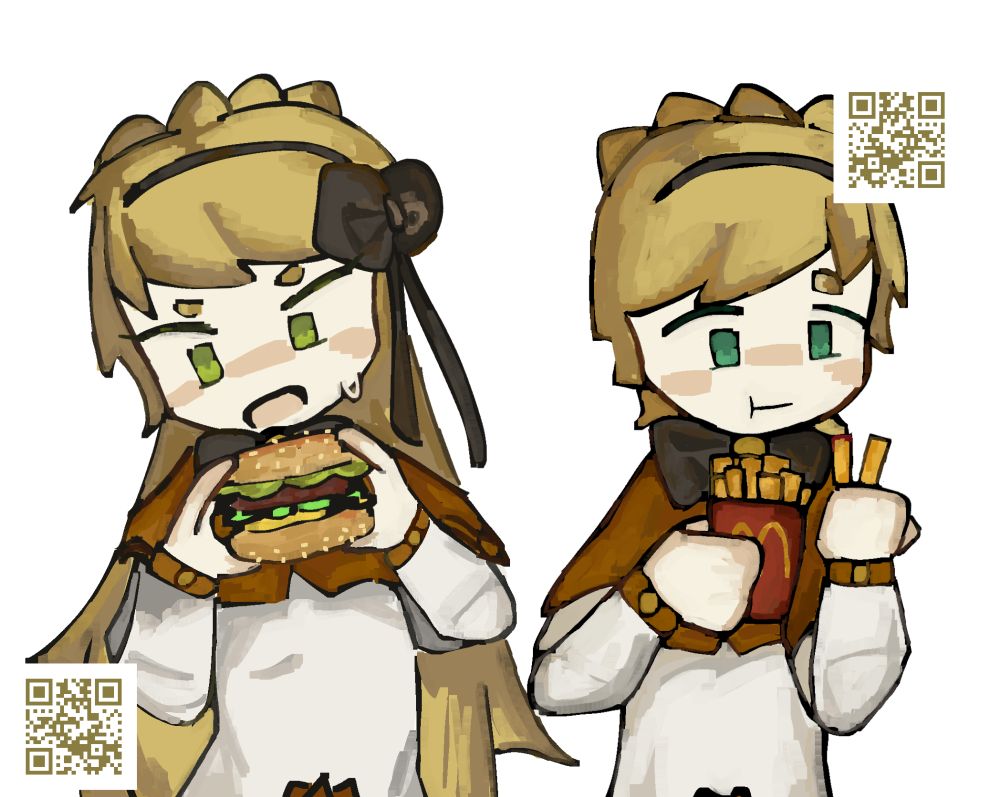 Tiphereth eating burger and fries