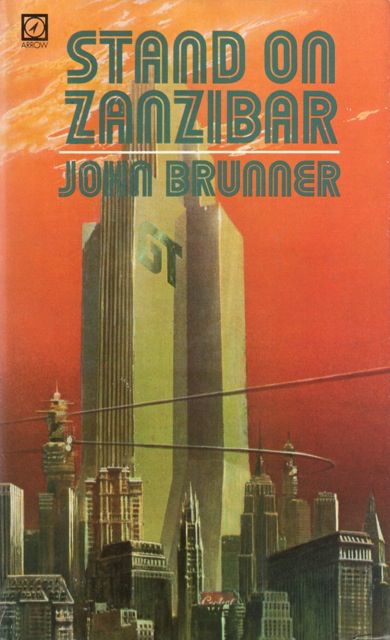 Cover for Stand on Zanzibar. Massive city with a particularly large spire looming from the middle.