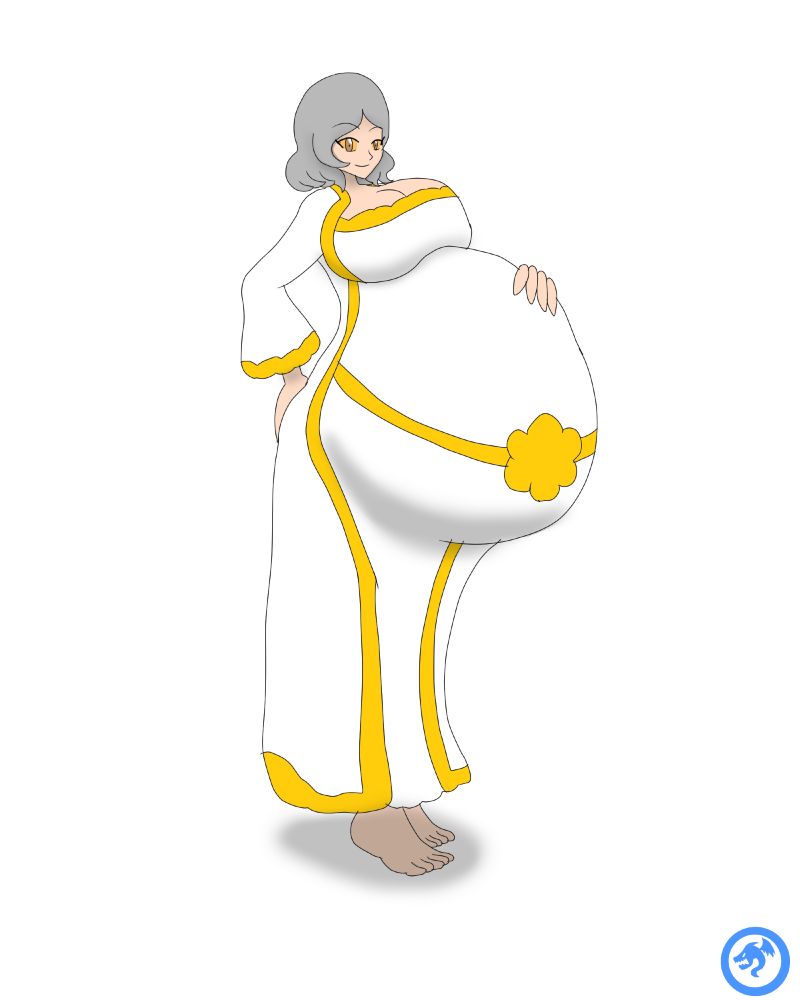 Mother Grace, the alien priestess in all her fecund glory! Her species are distinguishable by their orange eyes and huge breasts. 