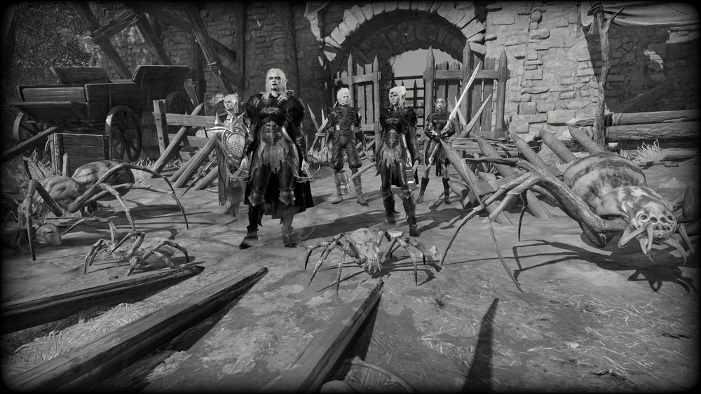 "Power Play by Lolth? A pale drow proclaiming herself to be Lolth's Chosen has entered Wyrm's Crossing with an army of spiders in tow! Could this be a move for conquest by the Drow, or a display of power from the Spider Queen herself?"

Vessina just has to make an entrance...