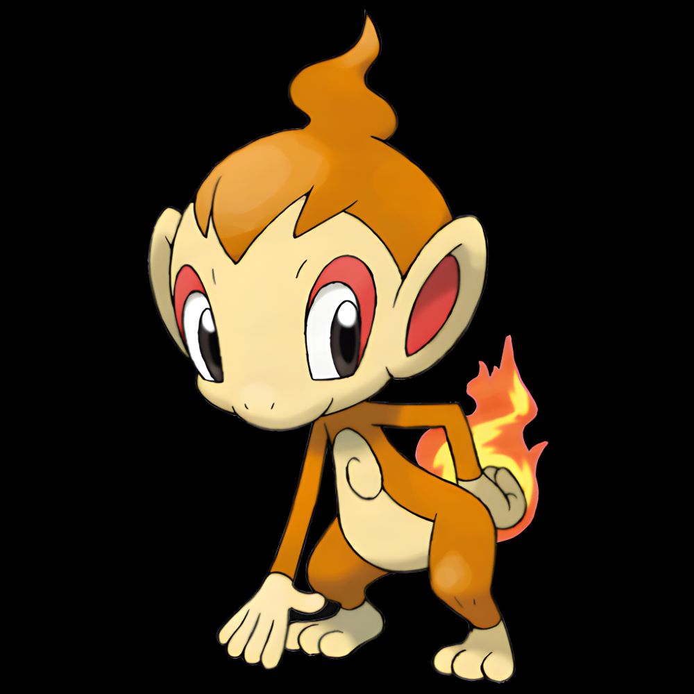 Chimchar, the fire type starter in the generation 4 Pokémon games.