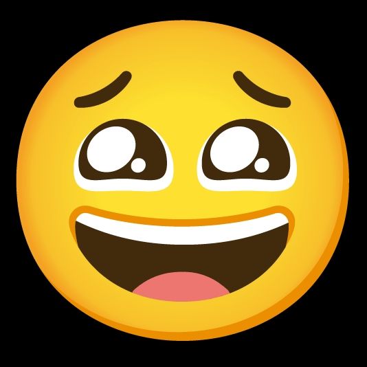 An emoji that is smiling through the pain