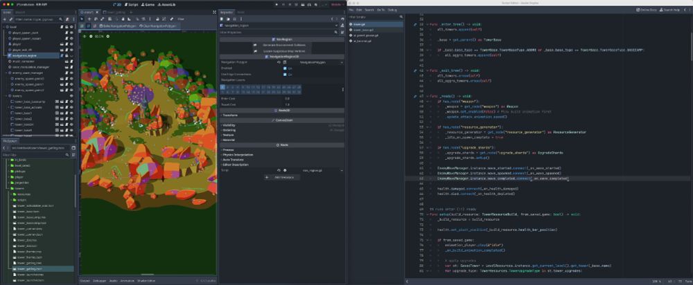 Screenshot of the Godot Engine Editor with the project of Rift Riff opened.