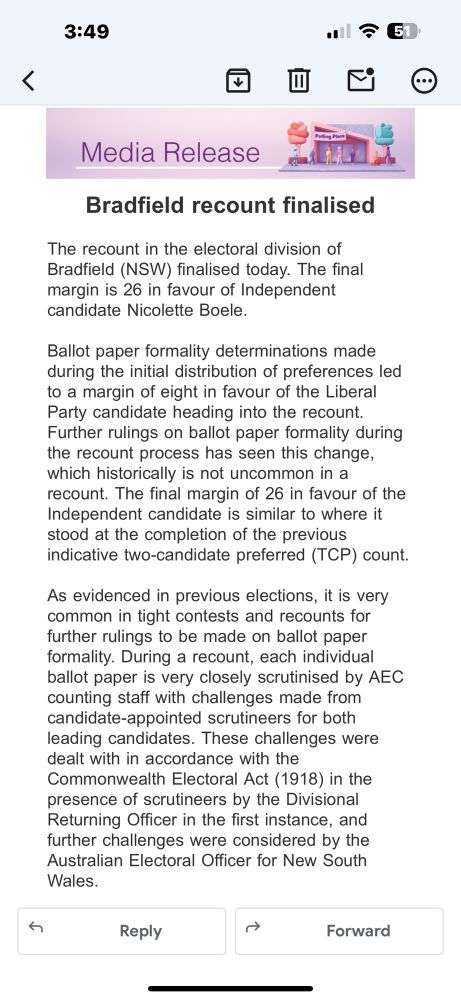The AEC statement on Bradfield. 