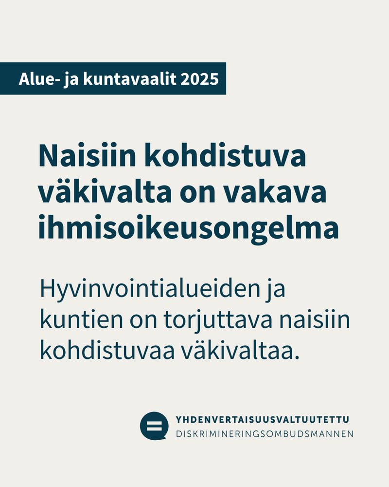 Naisiin kohdistuva väkivalta on vakava ihmisoikeusongelma. Hyvinvointialueiden ja kuntien on torjuttava naisiin kohdistuvaa väkivaltaa.