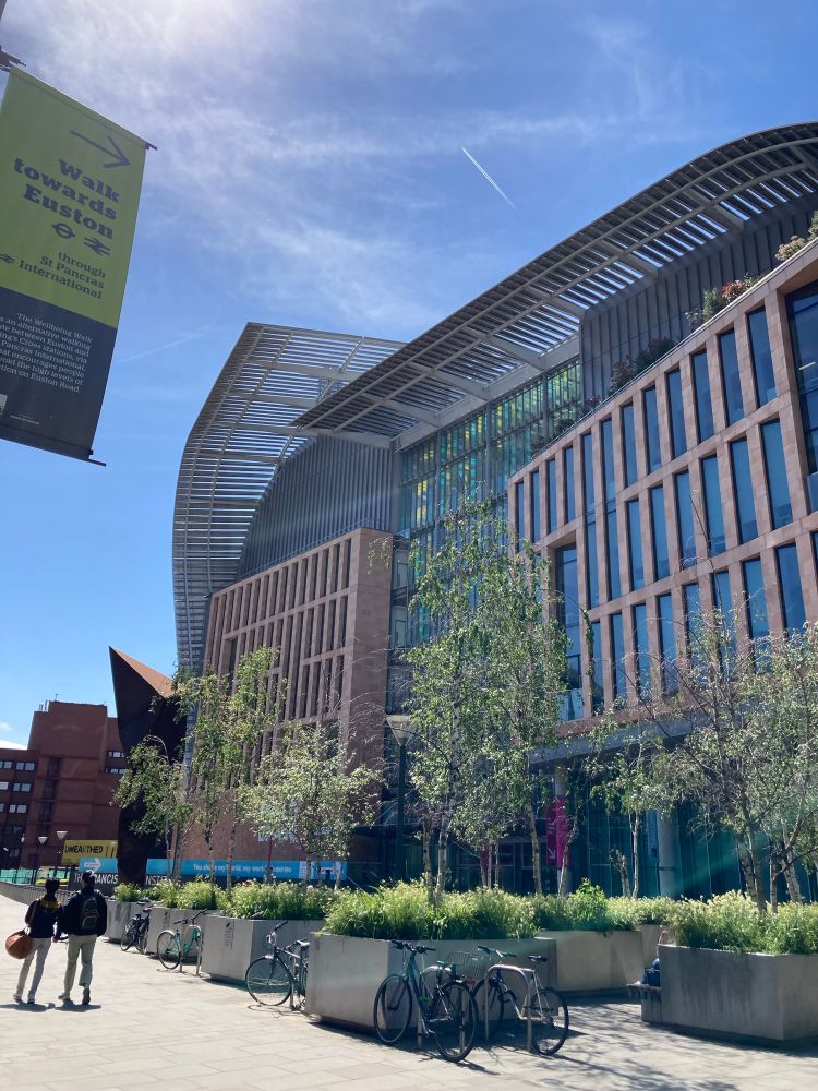The Francis Crick Institute on a sunny spring day.