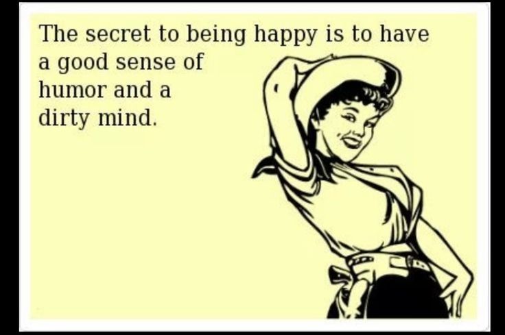 The secret to being happy is to have a good sense of humor and a dirty mind.
A cartoon drawing of a smiling woman holding a cowboy hat on her head, and a gun on her waist.