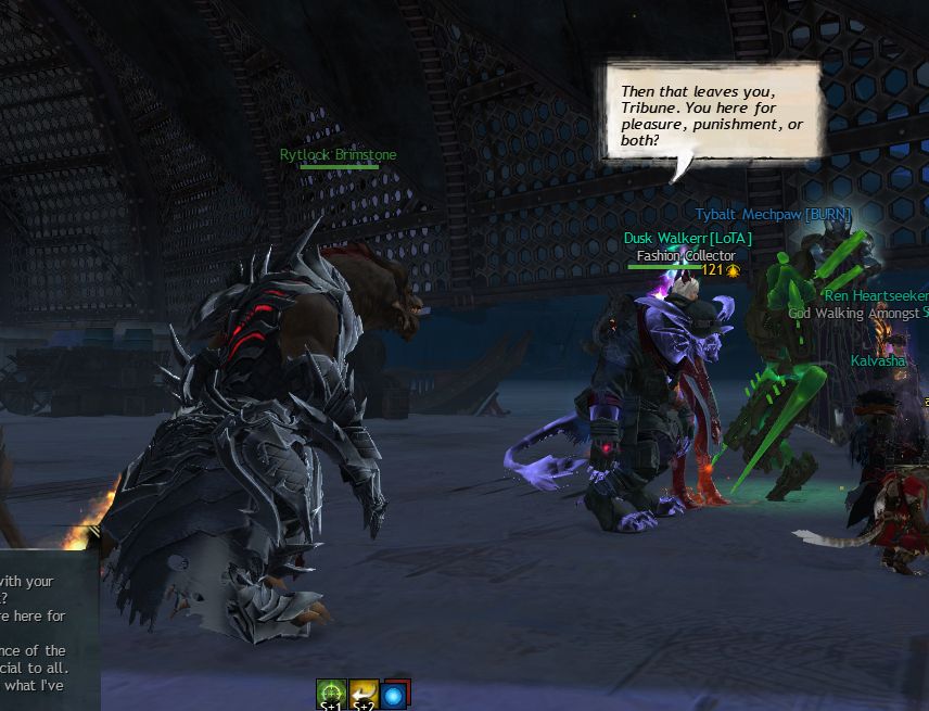 feraliger asking rytlock: "then that leaves you, tribune. you here for pleasure, punishment, or both?"