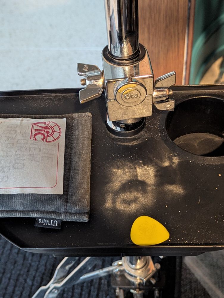 A shadow that looks like musician Frank Zappa