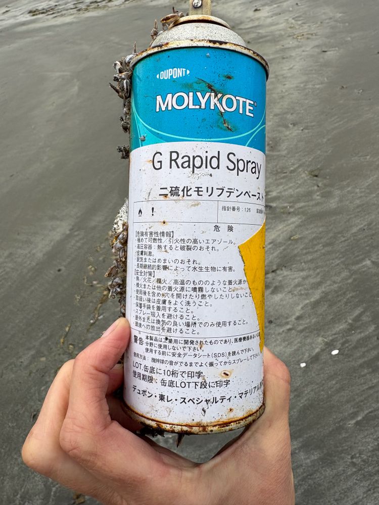 An aerosol can with the label 