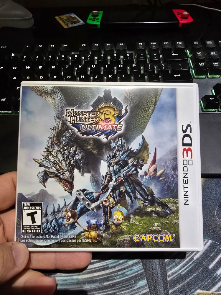 A Nintendo 3DS game case of Monster Hunter 3 Ultimate