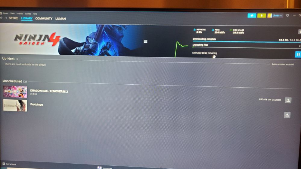 An image of Ninja Gaiden 4 being downloaded onto a pc